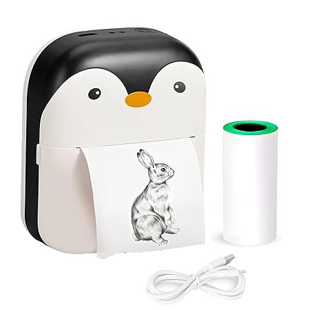 The Adorable Penguin Design Rechargeable Portable Mini Printer (random Color)